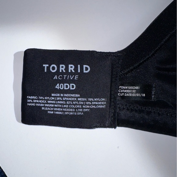 Torrid Black Sport Bra 40DD Med Impact Underwire Convertible Straps - Picture 8 of 12